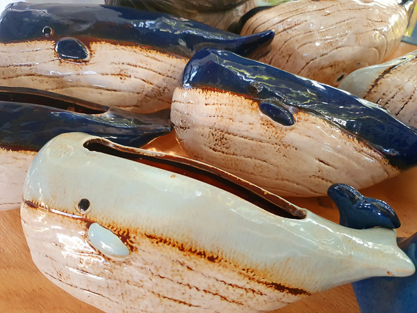 Ceramic blue whale ornaments 